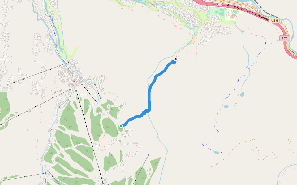 Paulie’s Plunge/Stone Creek walking route map in Avon