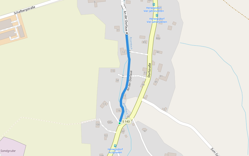 An der Dorfaue walking route map in Rosenbach