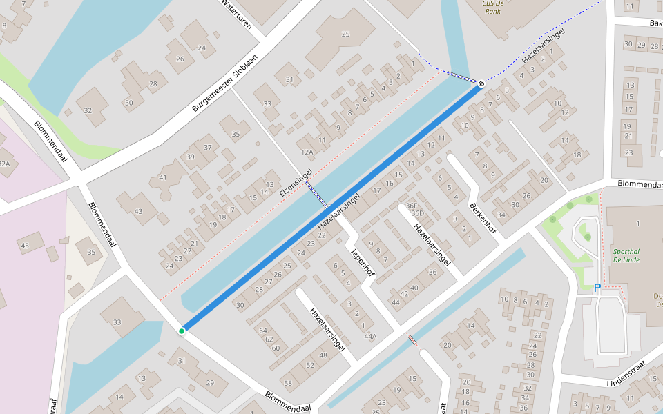 Hazelaarsingel walking route map in Meerkerk