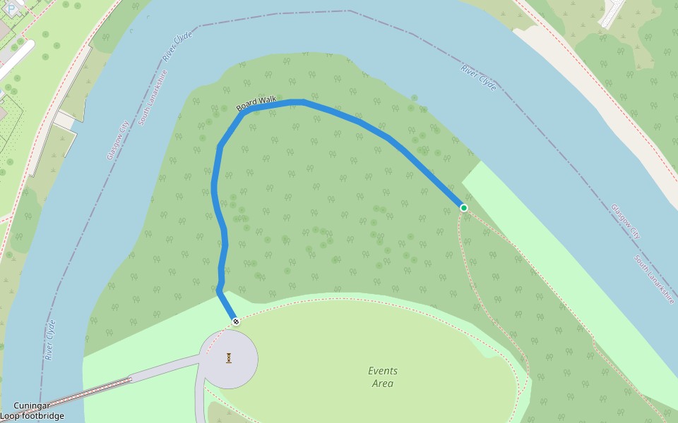 Board Walk walking route map in Rutherglen