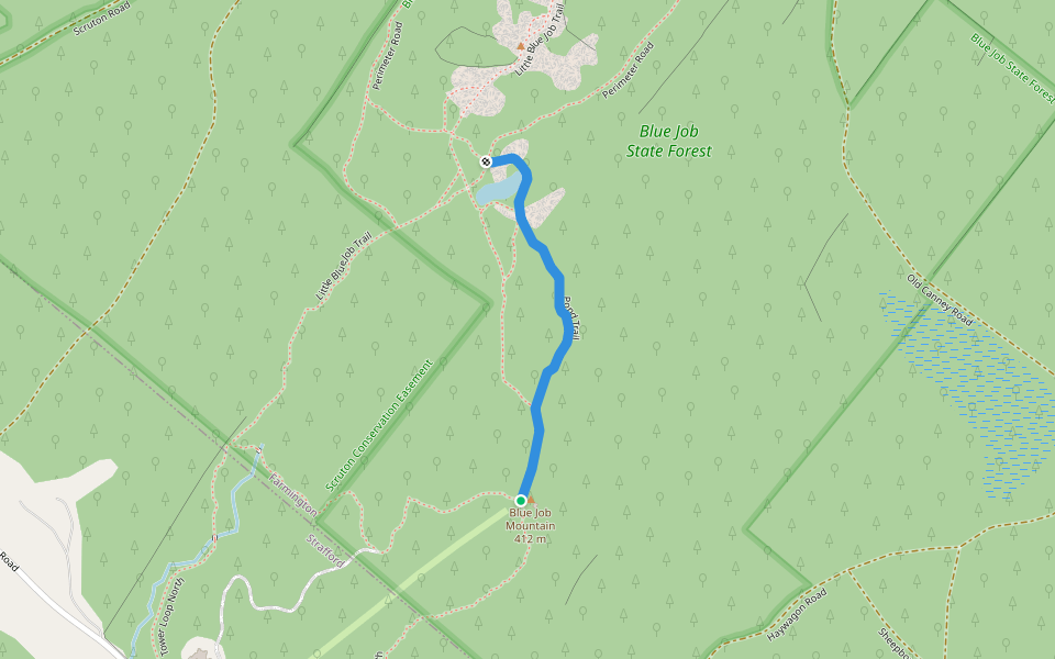 Pond Trail walking route map in Farmington