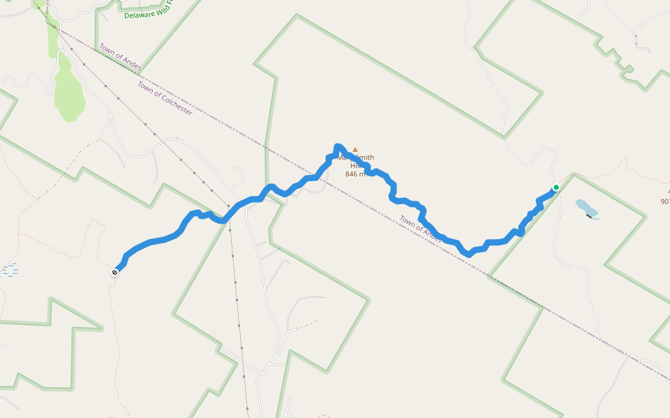 Mary Smith Hill Trail walking route map in Andes