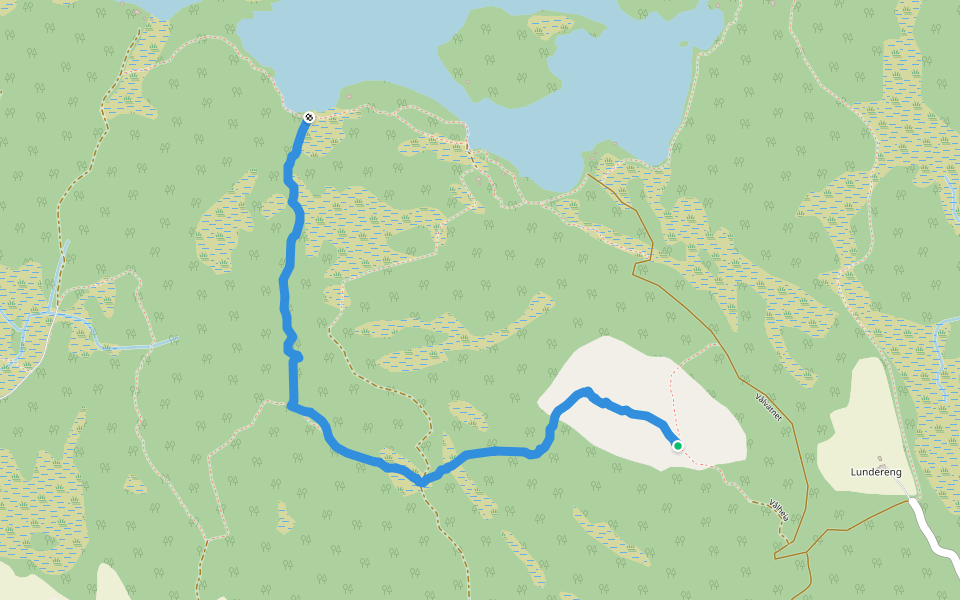 Indrefilete'n walking route map in Stadsbygd