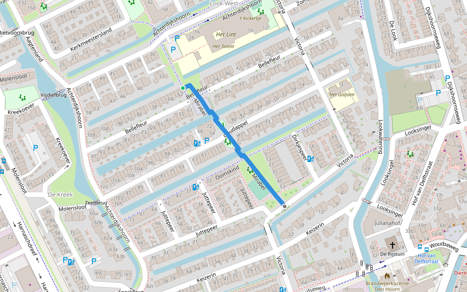 Mirabel walking route map in Den Hoorn