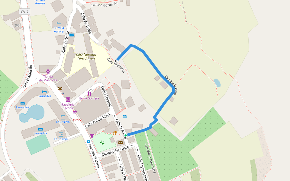 Camino la Hoya walking route map in Borbalan