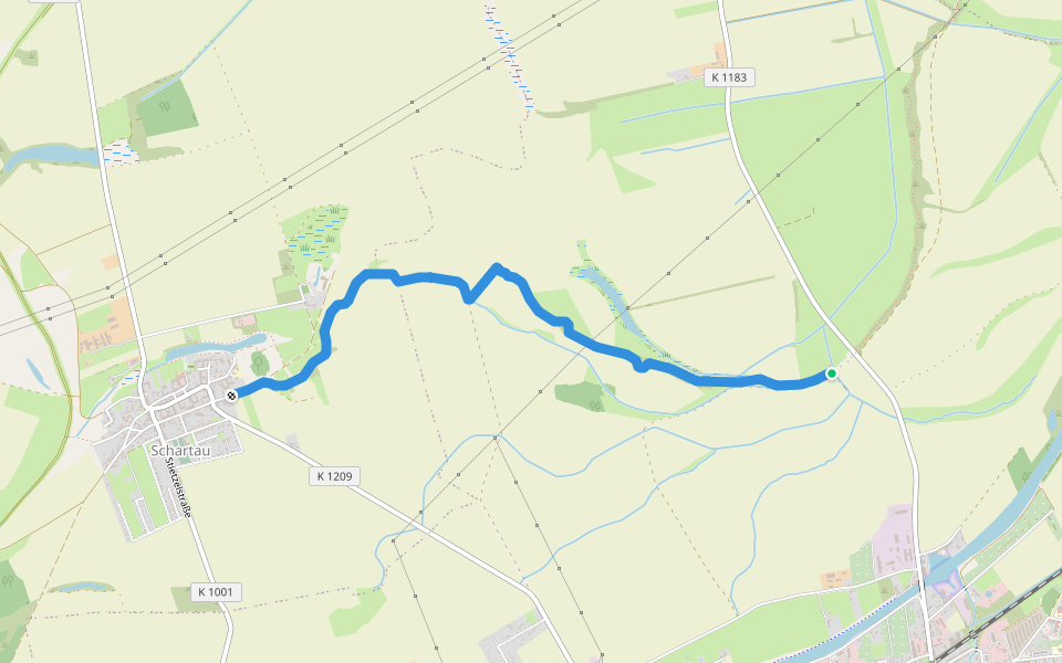 Alter Deichwall walking route map in Burg (bei Magdeburg)