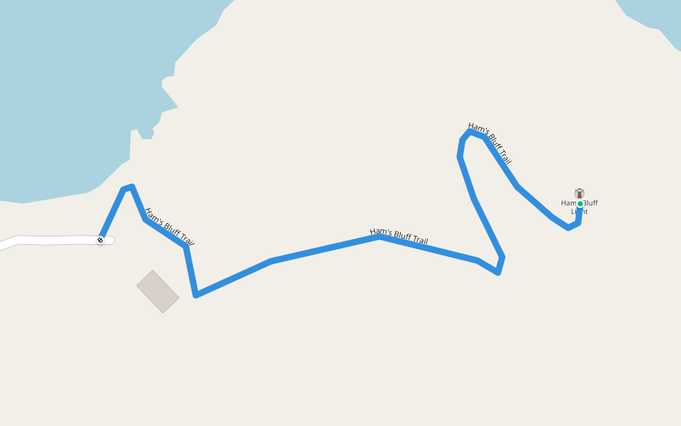 Ham's Bluff Trail walking route map in Christiansted