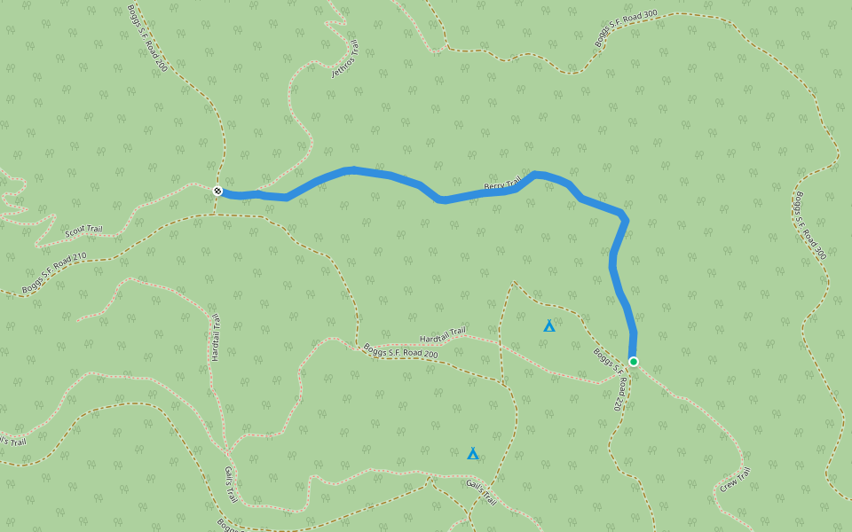 Berry Trail walking route map in Middletown