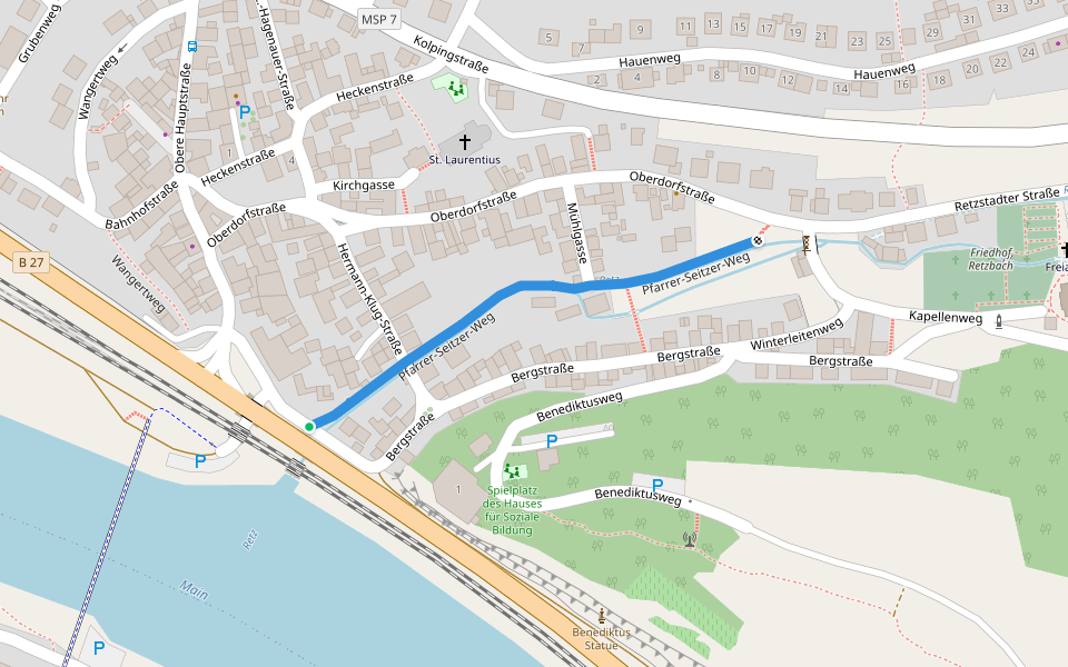 Pfarrer-Seitzer-Weg walking route map in Zellingen