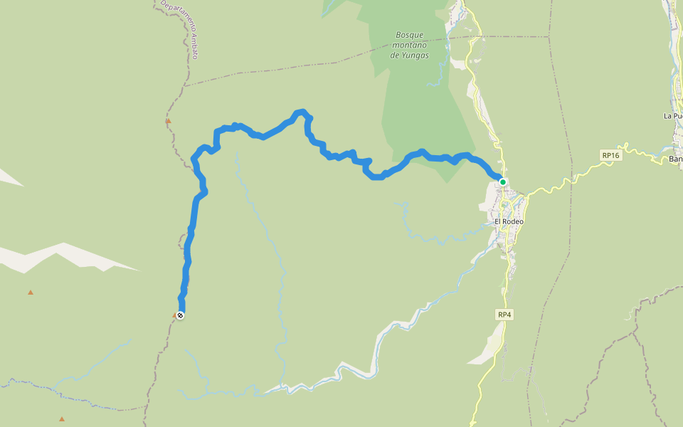 Camino al Manchao desde El Morro walking route map in El Rodeo