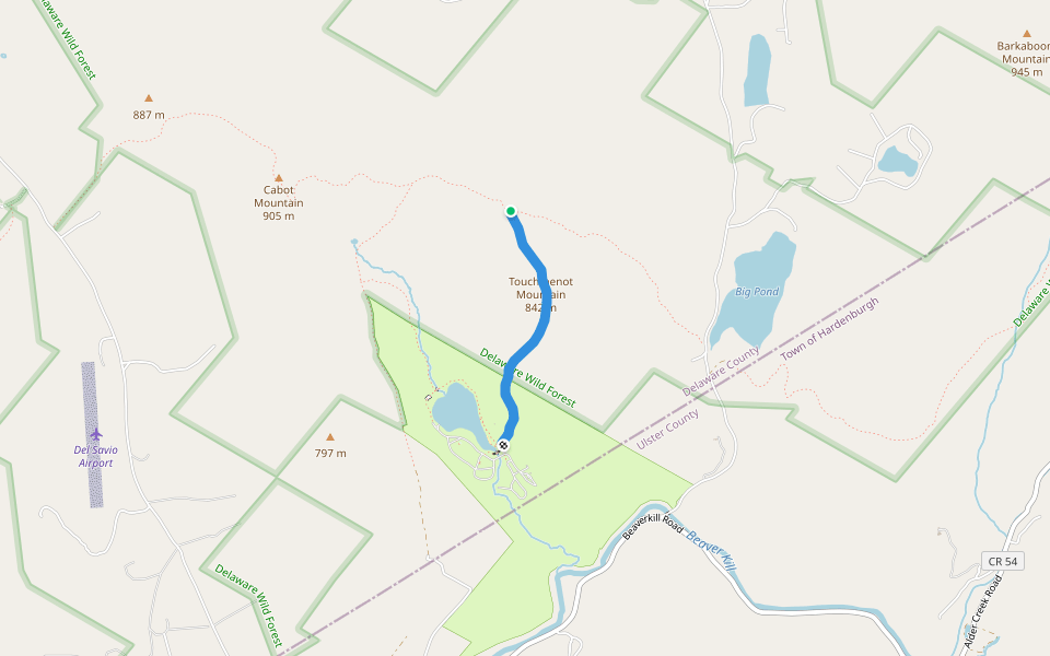 Campground Trail walking route map in Andes