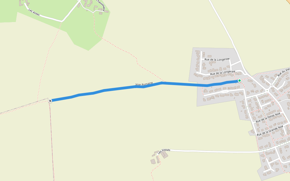 Voie Romaine walking route map in Parné-sur-Roc