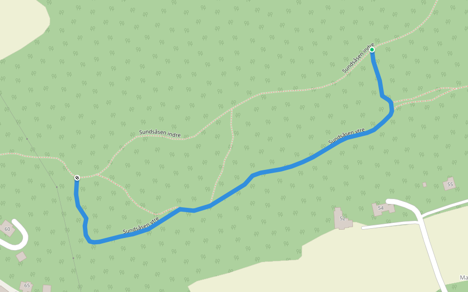Sundsåsen ytre walking route map in Rissa