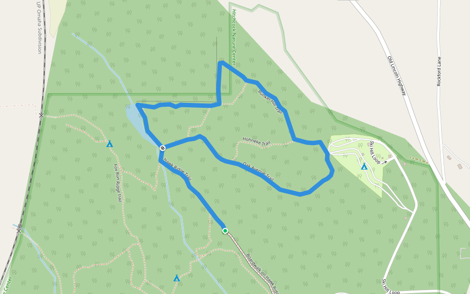 Hawk Ridge Trail walking route map in Honey Creek