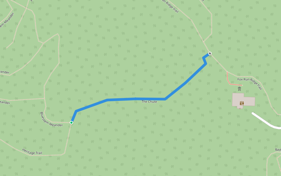 The Chute walking route map in Honey Creek