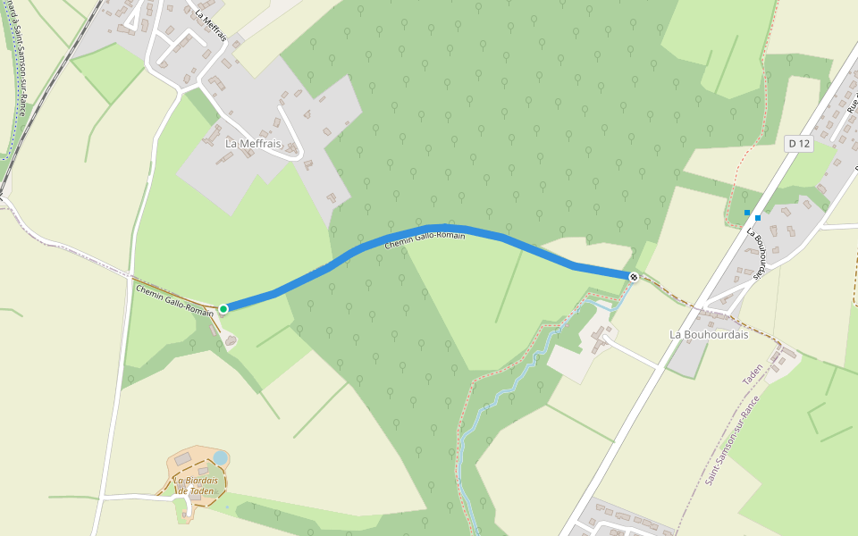 Chemin Gallo-Romain walking route map in Taden