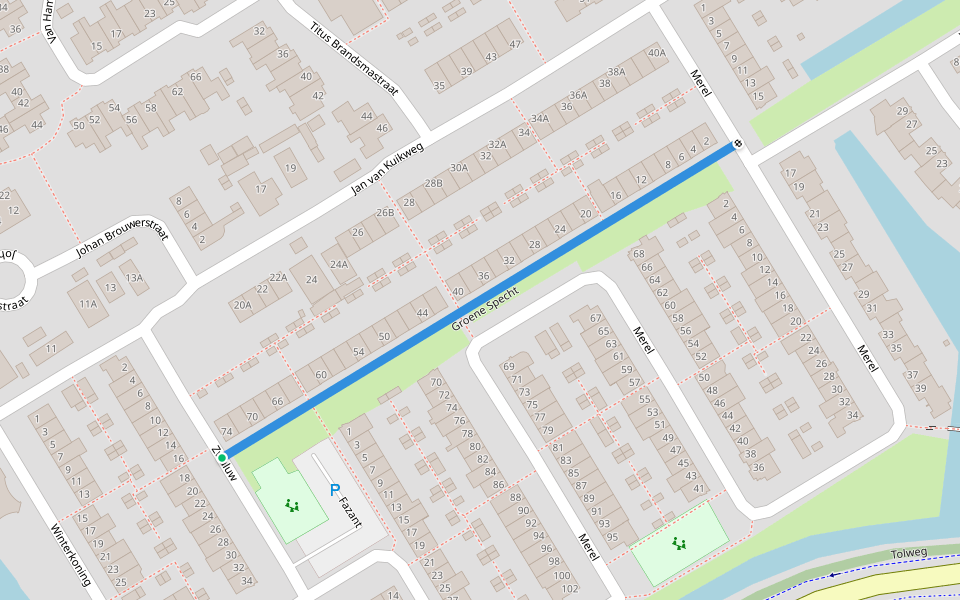 Groene Specht walking route map in Heemskerk
