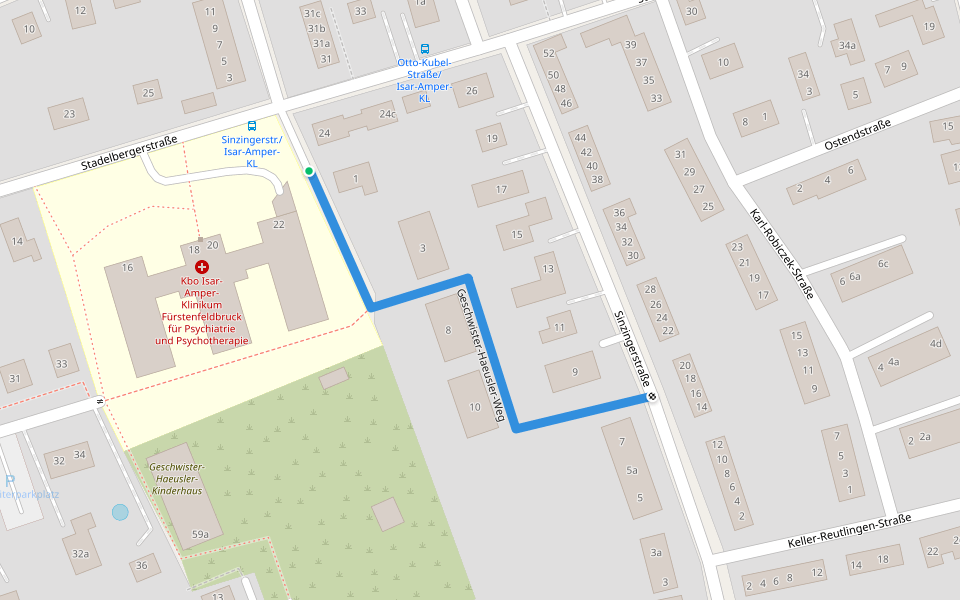 Geschwister-Haeusler-Weg walking route map in Fürstenfeldbruck