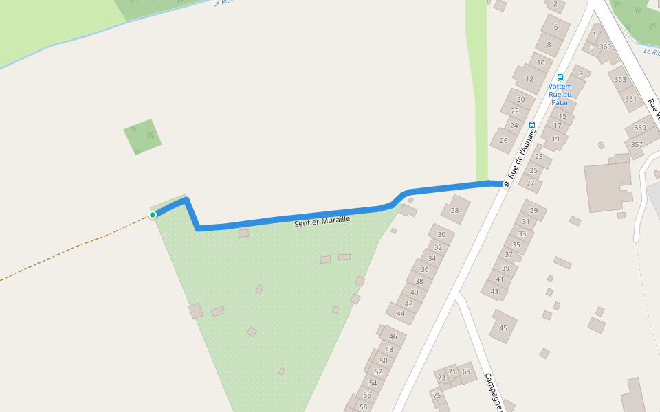 Sentier Muraille walking route map in Herstal