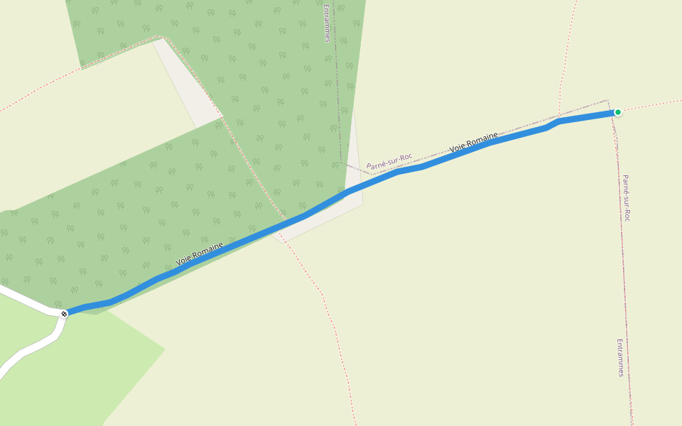 Voir Romaine walking route map in Parné-sur-Roc