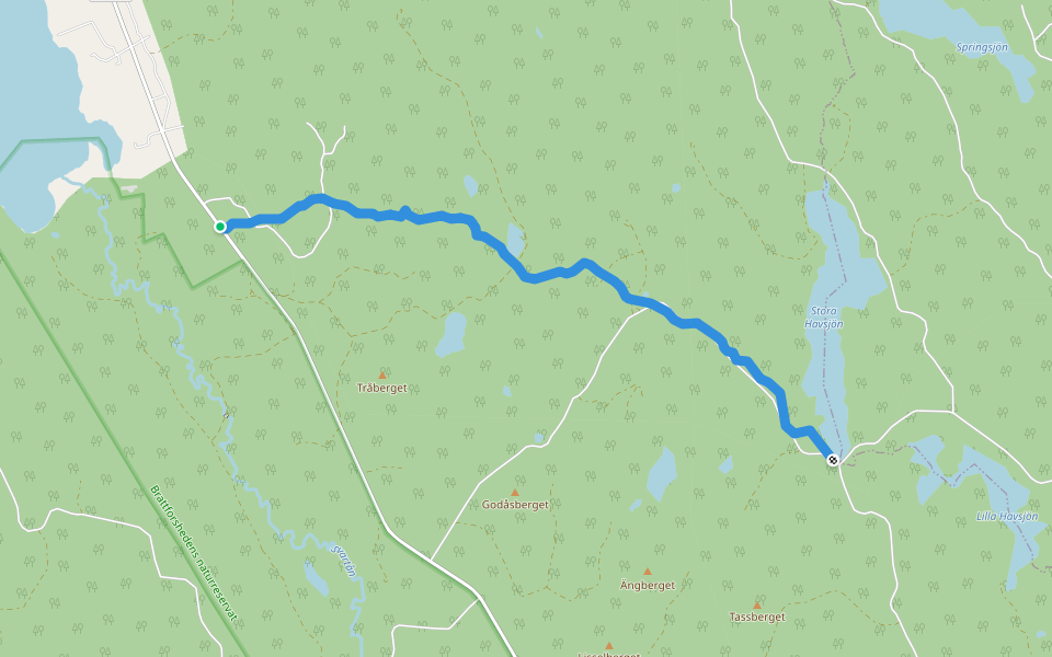 Finnvägen walking route map in Gräs