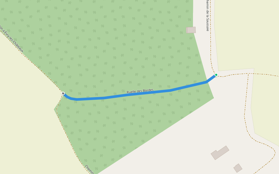 Ruelle des Bordes walking route map in Grisy-Suisnes