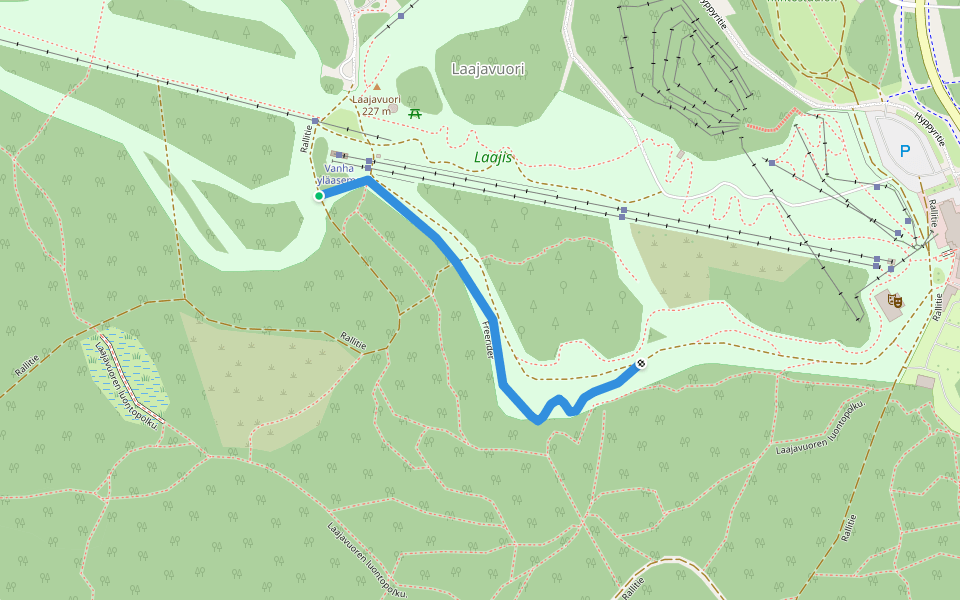 Freerider walking route map in Jyväskylä