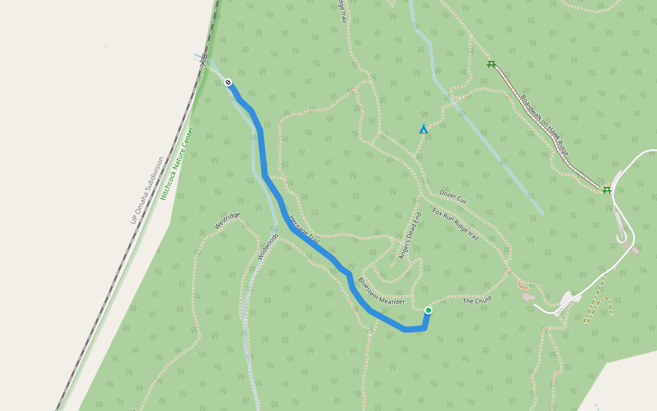 Heritage Trail walking route map in Honey Creek