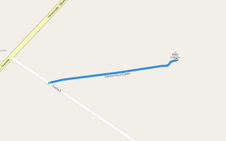 Camino Finca El Jadín walking route map in Villavicencio