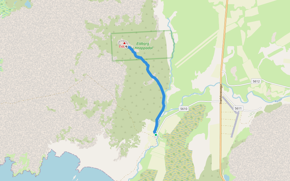 Eldborg walking route map in Borgarnes