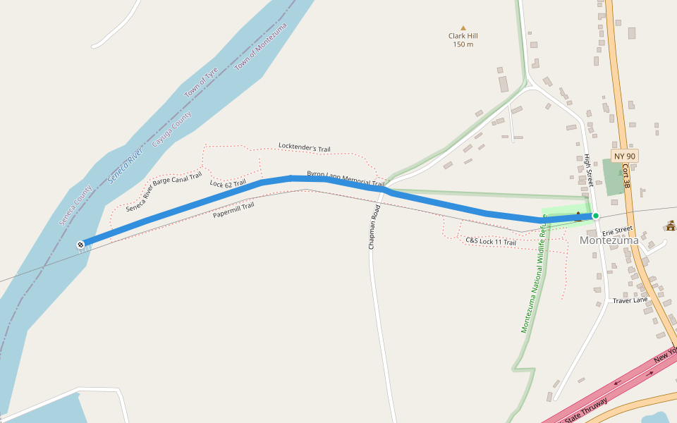 Byron Lapp Memorial Trail walking route map in Port Byron