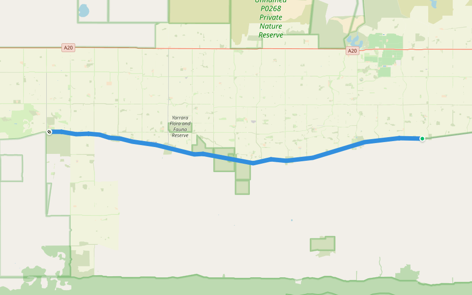 Former Morkalla-Redcliffs Railway walking route map in Merrinee