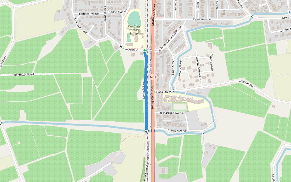 Morkalla Line walking route map in Red Cliffs