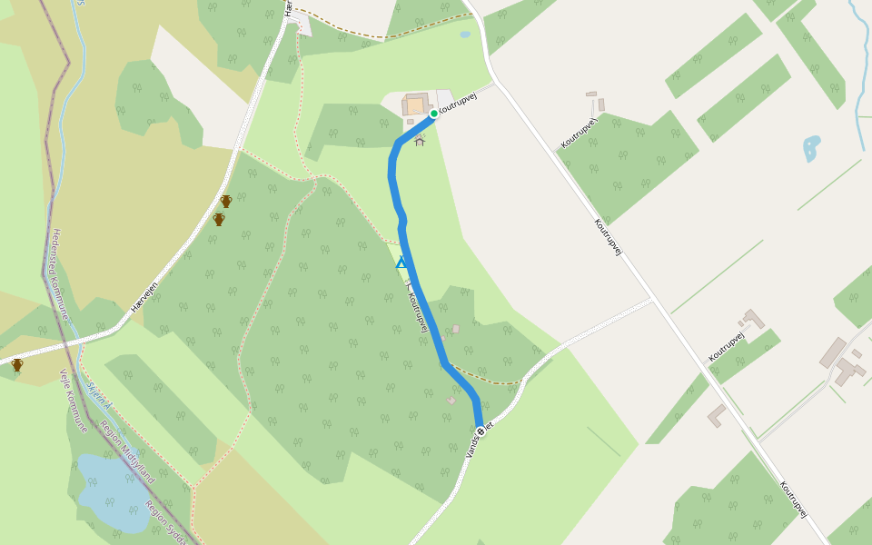 Koutrupvej walking route map in Tørring