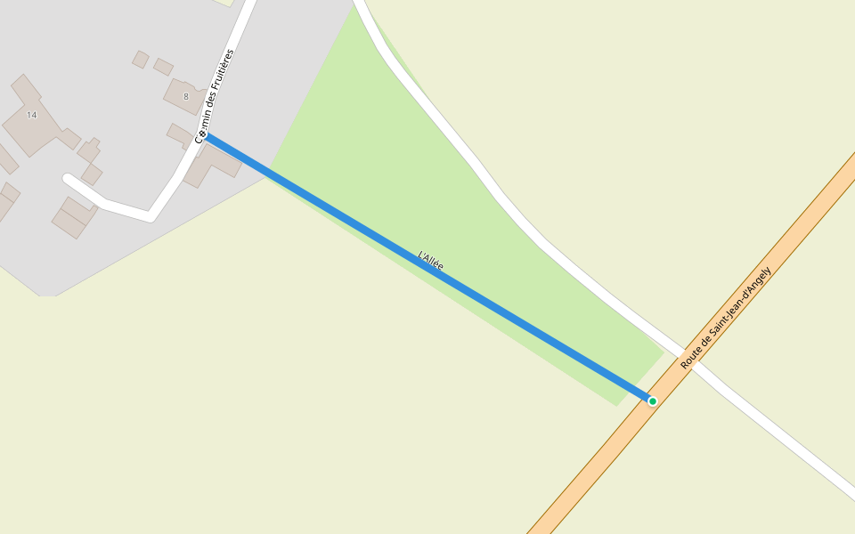 L'Allée walking route map in Melle