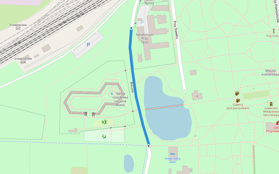 Boczna walking route map in Inowrocław