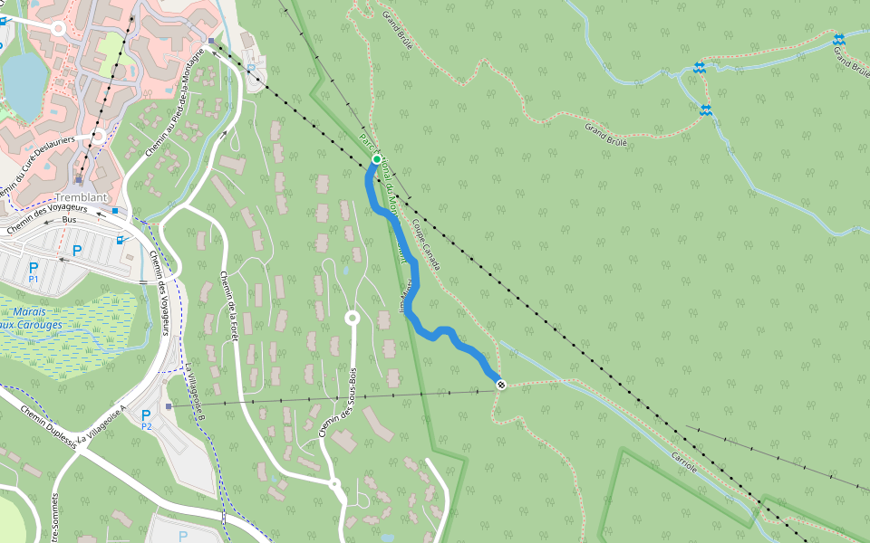 Jim-Minty walking route map in Mont-Tremblant