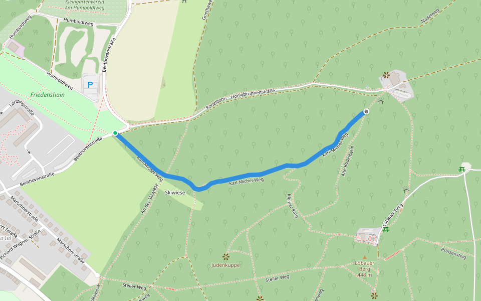 Karl-Michel-Weg walking route map in Löbau