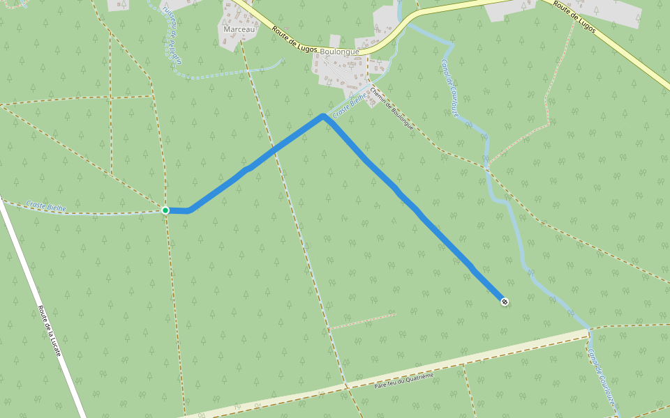 Chemin Rural de la VC 3 au CD 147 walking route map in Sanguinet