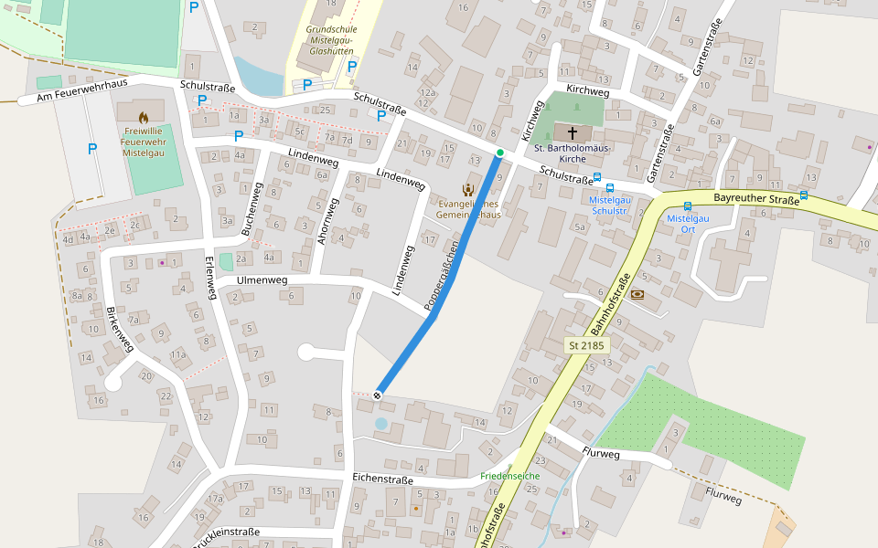 Poppergäßchen walking route map in Mistelgau