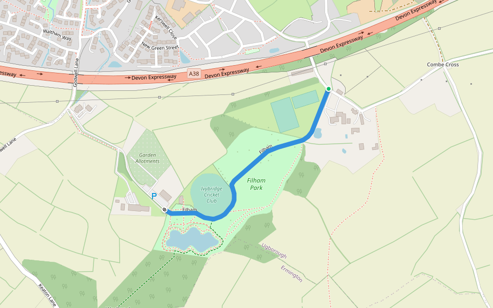 Filham walking route map in Filham