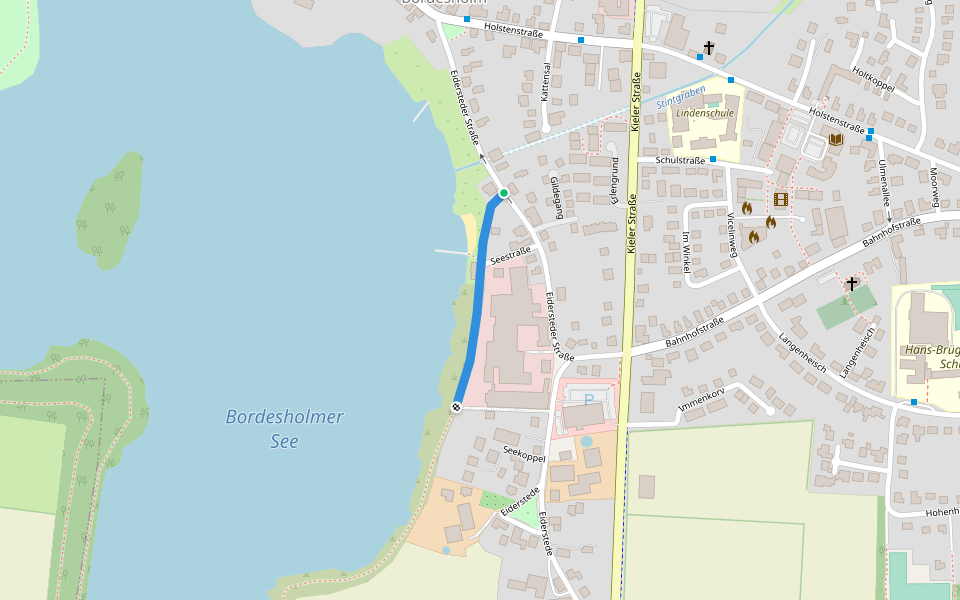 Eckholmallee walking route map in Bordesholm