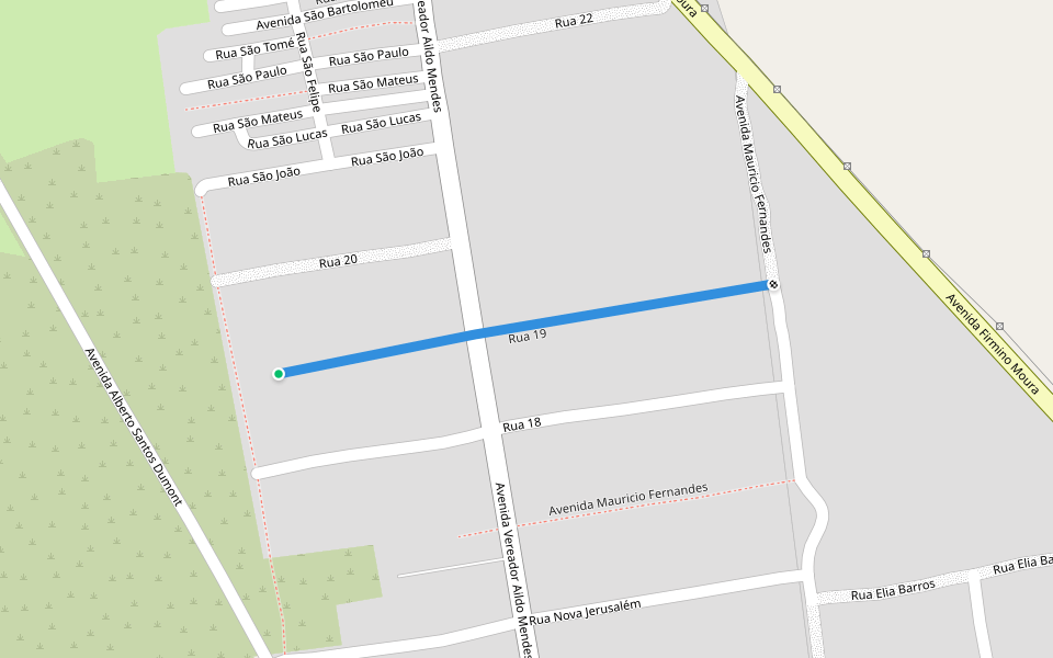 Rua 19 walking route map in São Gonçalo do Amarante