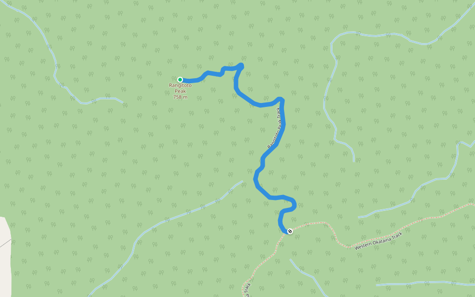 Rangitoto Peak Track walking route map in Lake Okataina