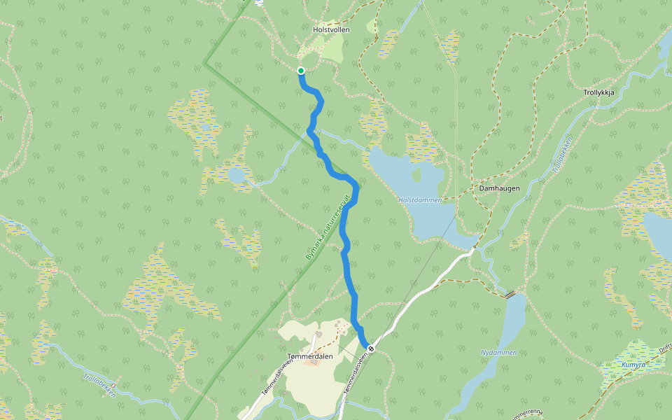 Tømmerstien walking route map in Trondheim