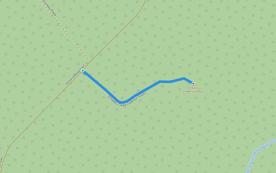 O'Hares Creek Lookout Track walking route map in Wedderburn