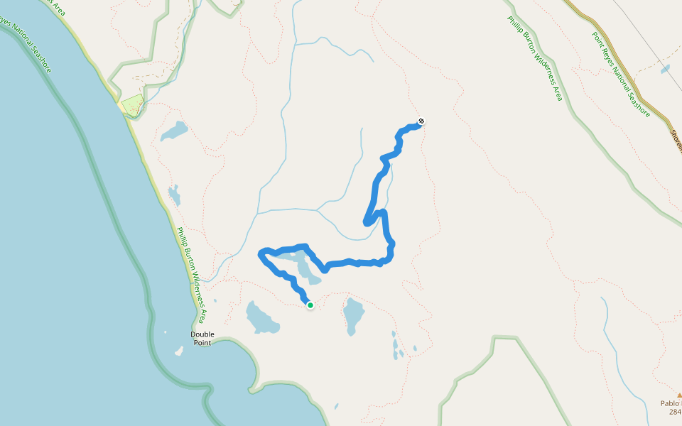 Crystal Lake Trail walking route map in Bolinas