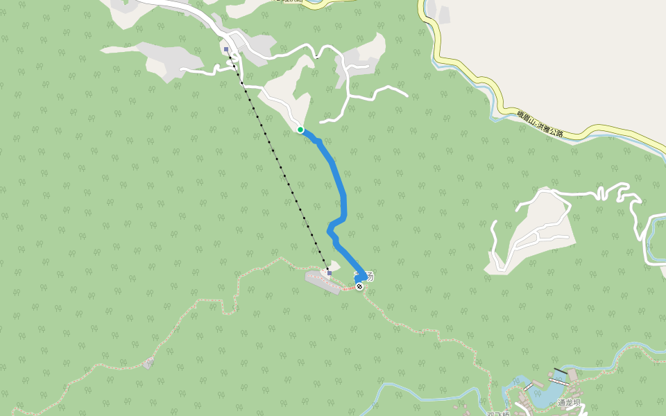 峨洪路-万年寺 walking route map in Le Shan Shi