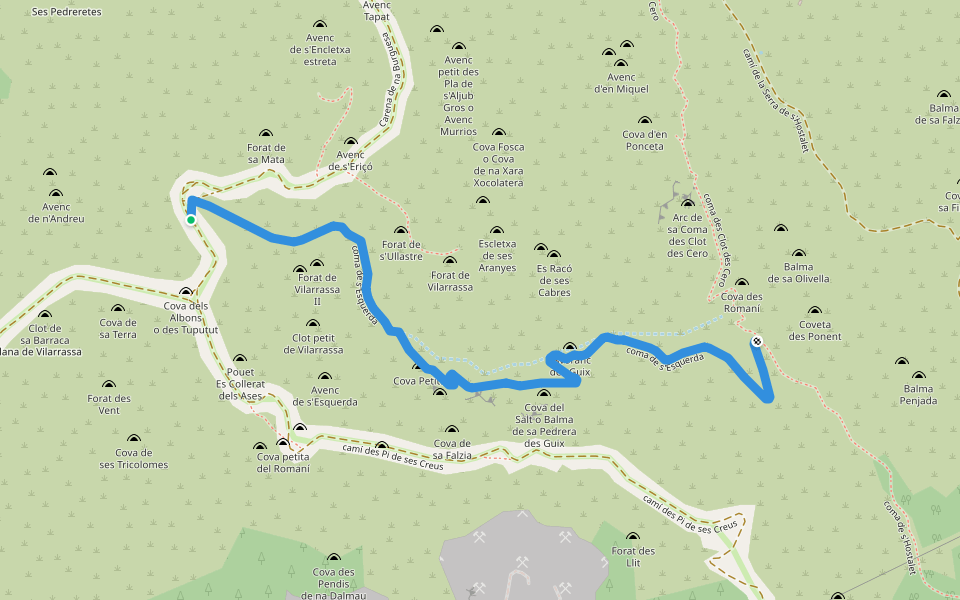 coma de s'Esquerda walking route map in Calvià