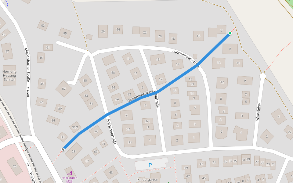 Ghaibrunnenweg walking route map in Schorndorf